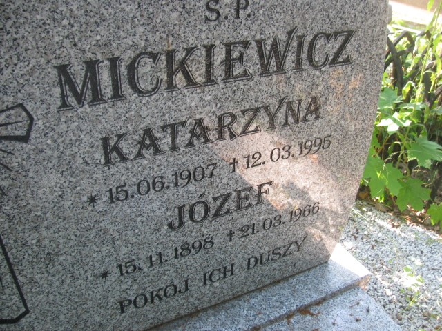 Józef Mickiewicz 1898 Legnica - Grobonet - Wyszukiwarka osób pochowanych
