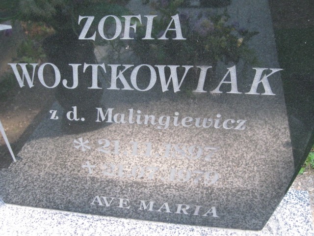 Zofia Wojtkowiak 1897 Legnica - Grobonet - Wyszukiwarka osób pochowanych