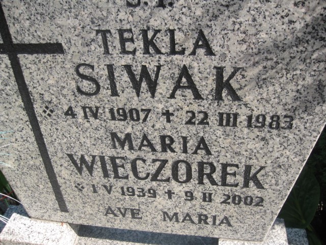 Tekla Siwak 1907 Legnica - Grobonet - Wyszukiwarka osób pochowanych