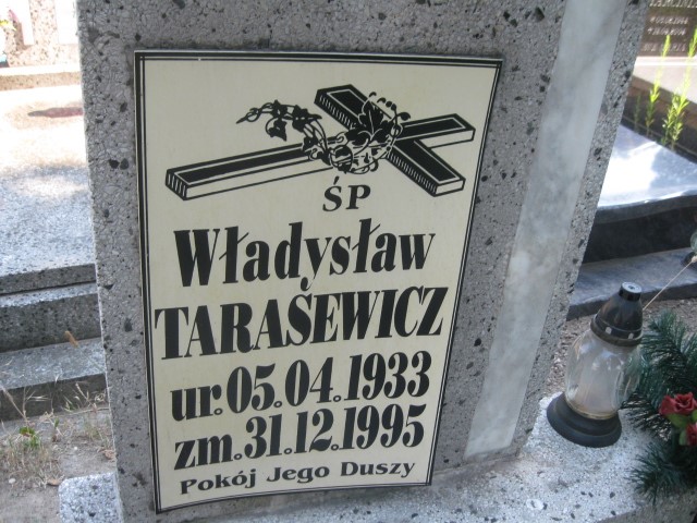 Władysław Tarasewicz 1933 Legnica - Grobonet - Wyszukiwarka osób pochowanych