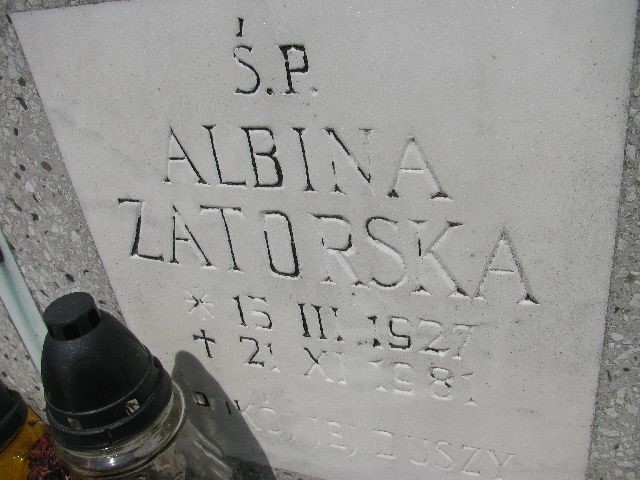 Albina Zatorska 1927 Legnica - Grobonet - Wyszukiwarka osób pochowanych