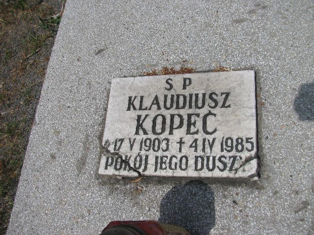 Klaudiusz Kopeć 1903 Legnica - Grobonet - Wyszukiwarka osób pochowanych