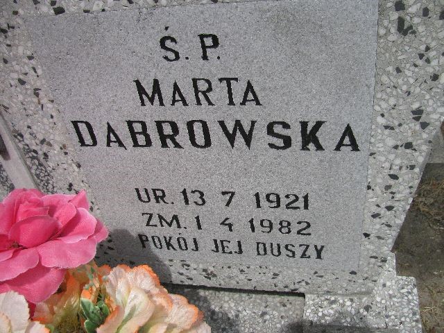 Marta Dąbrowska 1921 Legnica - Grobonet - Wyszukiwarka osób pochowanych