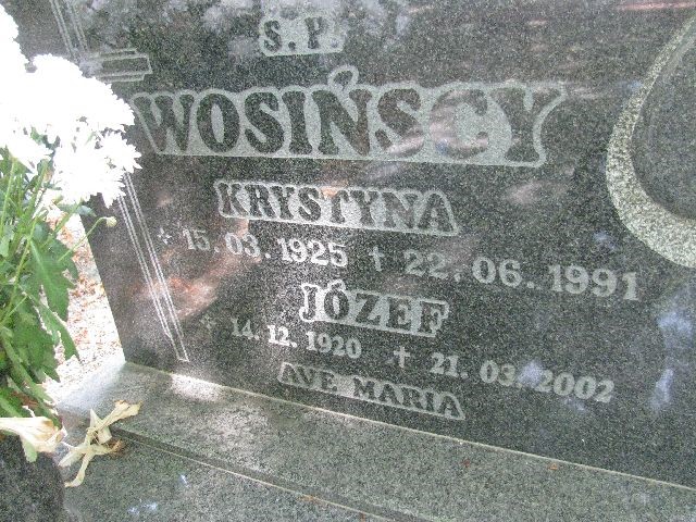 Józef Wosiński 1920 Legnica - Grobonet - Wyszukiwarka osób pochowanych