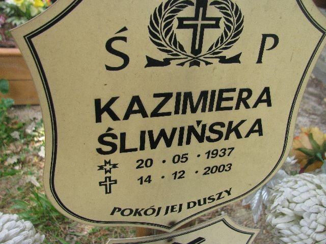 Kazimiera Śliwińska 1937 Legnica - Grobonet - Wyszukiwarka osób pochowanych