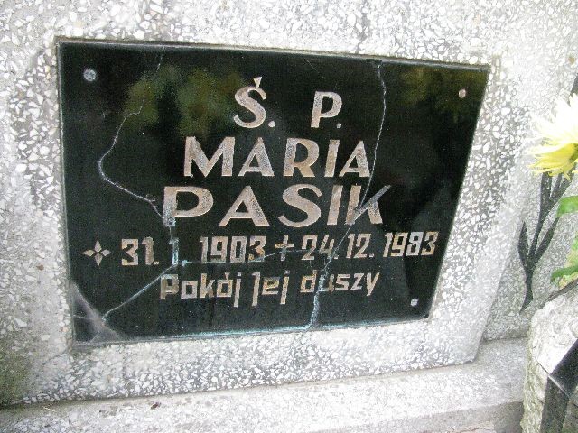 Maria Pasik 1903 Legnica - Grobonet - Wyszukiwarka osób pochowanych