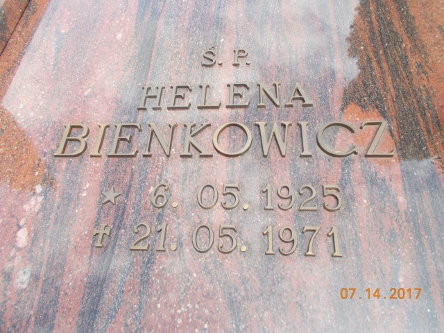 Helena Bienkowicz 1925 Legnica - Grobonet - Wyszukiwarka osób pochowanych