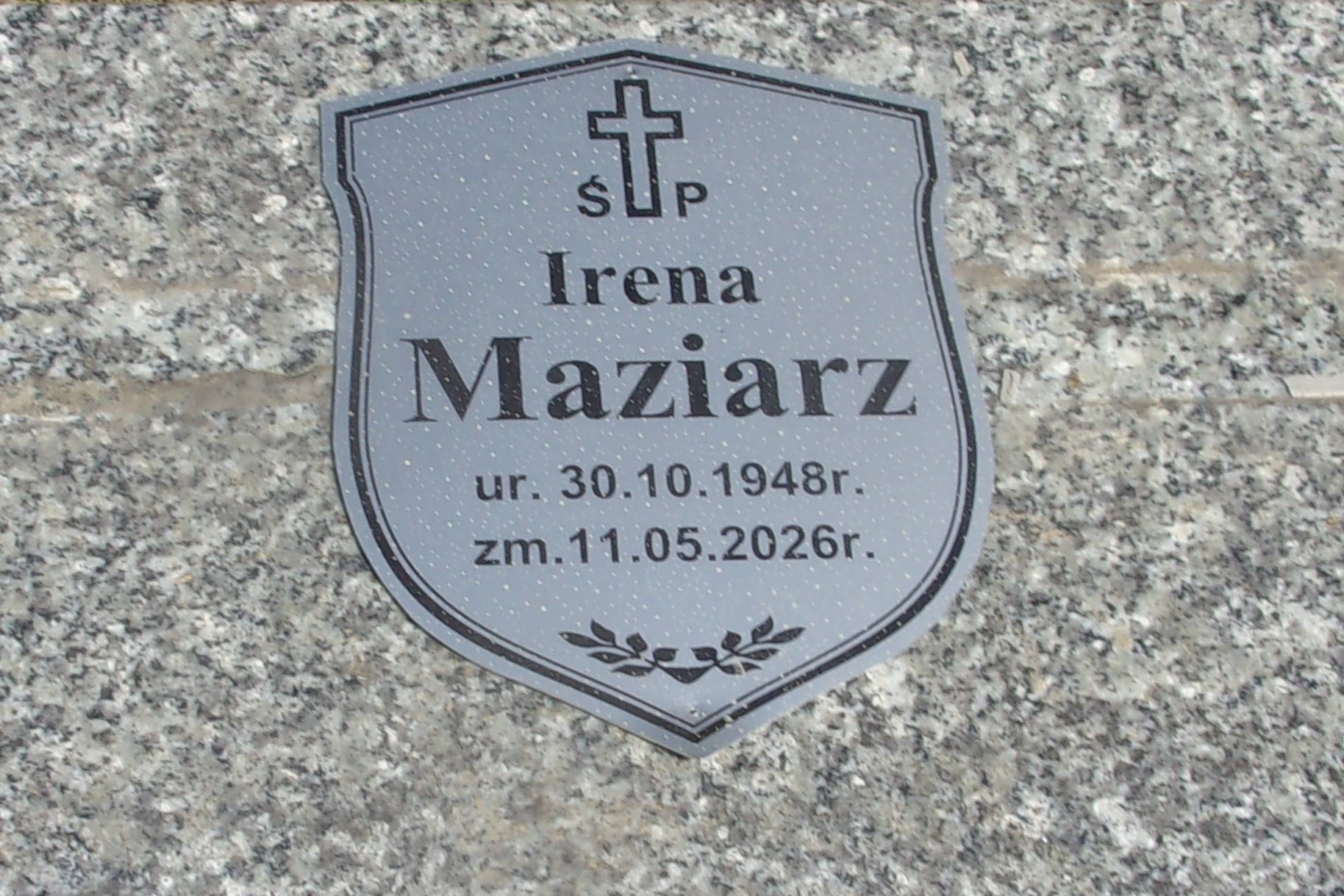 Irena Maziarz 1948 Legnica - Grobonet - Wyszukiwarka osób pochowanych