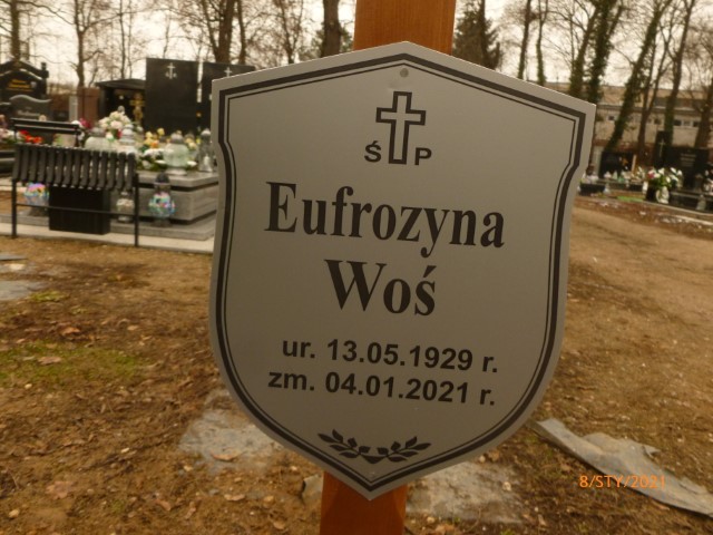 Eufrozyna Woś 1929 Legnica - Grobonet - Wyszukiwarka osób pochowanych