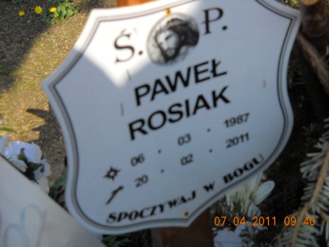 Paweł Rosiak 1987 Legnica - Grobonet - Wyszukiwarka osób pochowanych