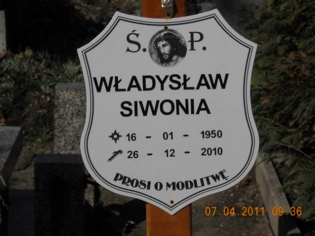 Władysław Siwonia 1950 Legnica - Grobonet - Wyszukiwarka osób pochowanych