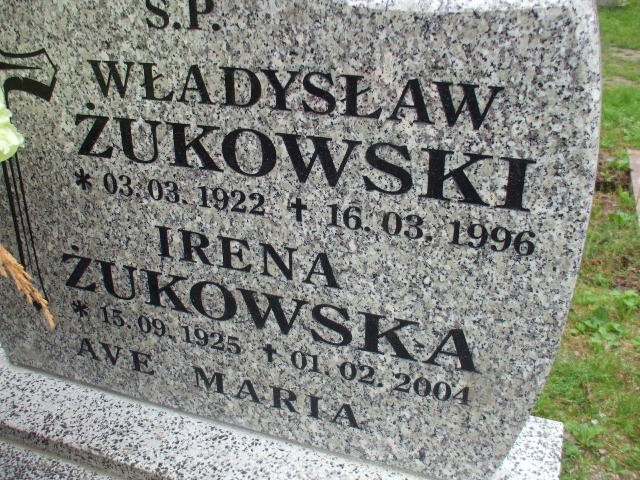 Władysław Żukowski 1922 Legnica - Grobonet - Wyszukiwarka osób pochowanych
