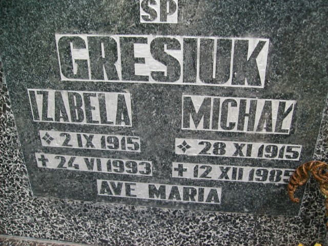 Michał Gresiuk 1915 Legnica - Grobonet - Wyszukiwarka osób pochowanych