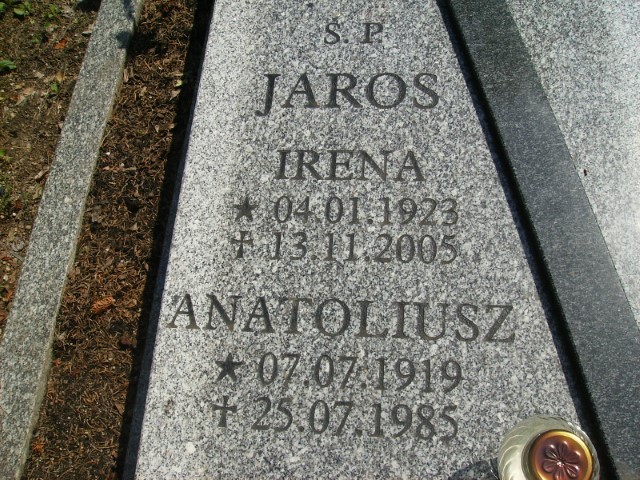 Irena Jaros 1923 Legnica - Grobonet - Wyszukiwarka osób pochowanych