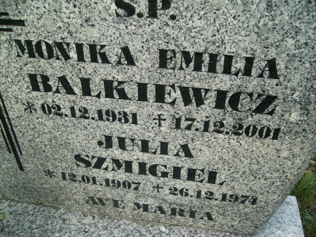 Julianna Szmigiel 1907 Legnica - Grobonet - Wyszukiwarka osób pochowanych