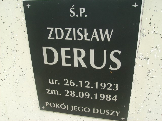Zdzisław Derus 1923 Legnica - Grobonet - Wyszukiwarka osób pochowanych