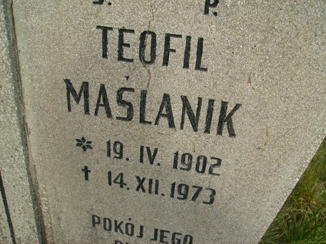 Teofil Maślanik 1902 Legnica - Grobonet - Wyszukiwarka osób pochowanych