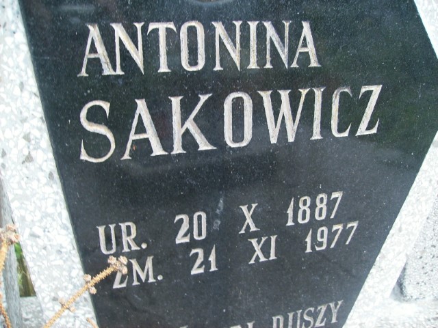 Antonina Sakowicz 1887 Legnica - Grobonet - Wyszukiwarka osób pochowanych