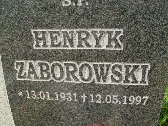 Ryszard Zaborowski 1954 Legnica - Grobonet - Wyszukiwarka osób pochowanych