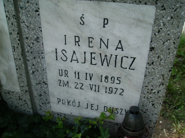 Irena Isajewicz 1895 Legnica - Grobonet - Wyszukiwarka osób pochowanych