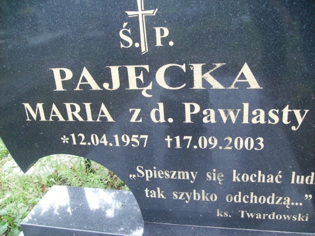 Maria Pajęcka 1957 Legnica - Grobonet - Wyszukiwarka osób pochowanych