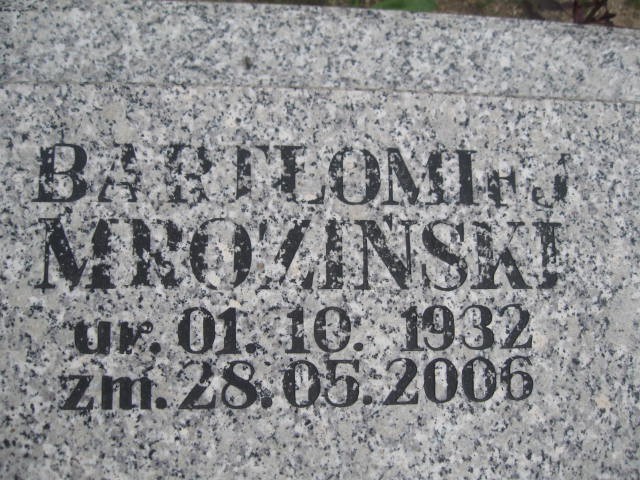 Bartłomiej Mroziński 1932 Legnica - Grobonet - Wyszukiwarka osób pochowanych