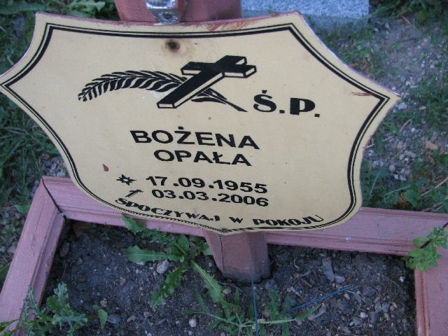 Bożena Opała 1955 Legnica - Grobonet - Wyszukiwarka osób pochowanych