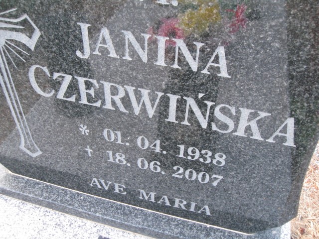 Janina Czerwińska 1938 Legnica - Grobonet - Wyszukiwarka osób pochowanych
