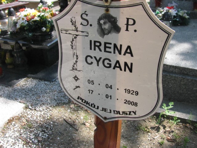 Irena Cygan 1929 Legnica - Grobonet - Wyszukiwarka osób pochowanych