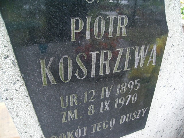 Piotr Kostrzewa 1895 Legnica - Grobonet - Wyszukiwarka osób pochowanych