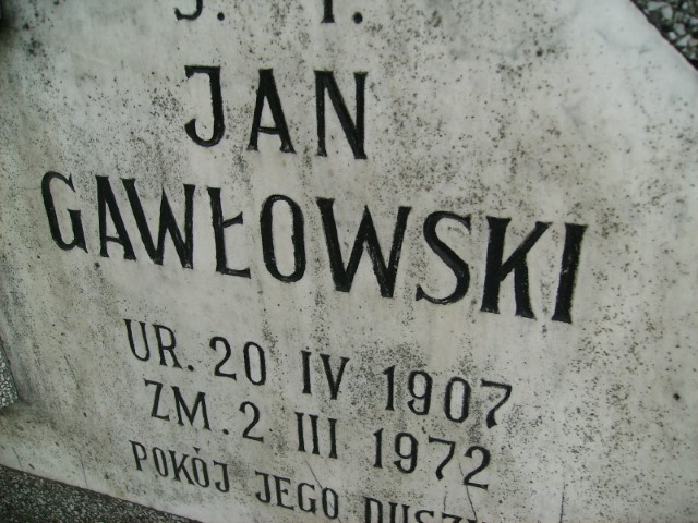 Jan Gawłowski 1907 Legnica - Grobonet - Wyszukiwarka osób pochowanych