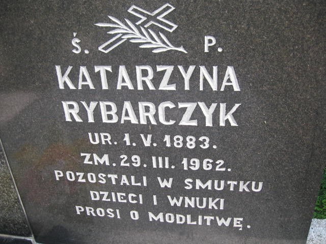 Katarzyna Rybarczyk 1883 Legnica - Grobonet - Wyszukiwarka osób pochowanych