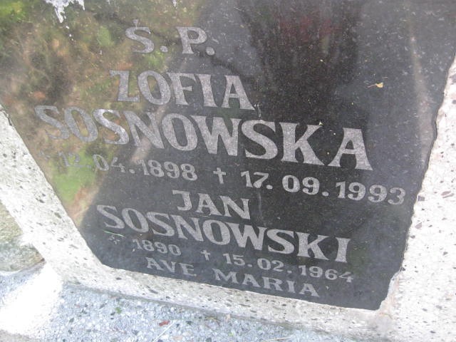 Zofia Sosnowska 1898 Legnica - Grobonet - Wyszukiwarka osób pochowanych