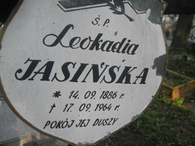 Leokadia Jasińska 1886 Legnica - Grobonet - Wyszukiwarka osób pochowanych