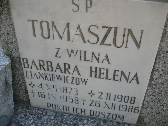 Helena Tomaszun 1908 Legnica - Grobonet - Wyszukiwarka osób pochowanych