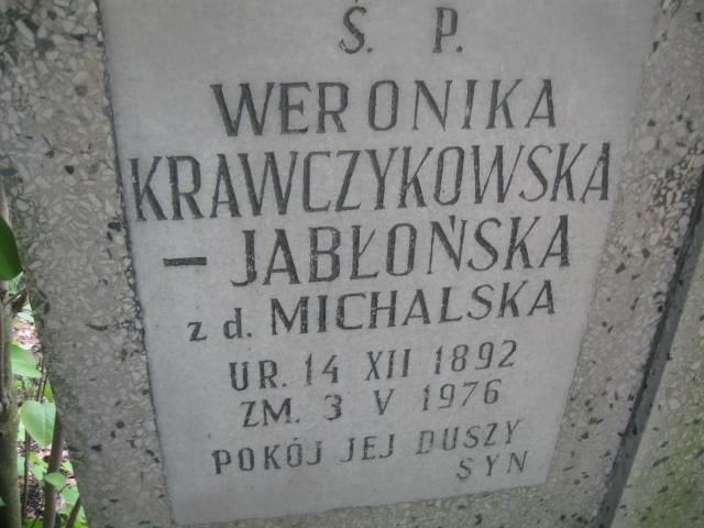 Weronika Krawczykowska Jabłońska 1892 Legnica - Grobonet - Wyszukiwarka osób pochowanych