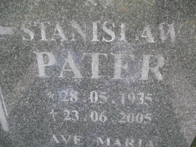 Stanisław Pater 1935 Legnica - Grobonet - Wyszukiwarka osób pochowanych