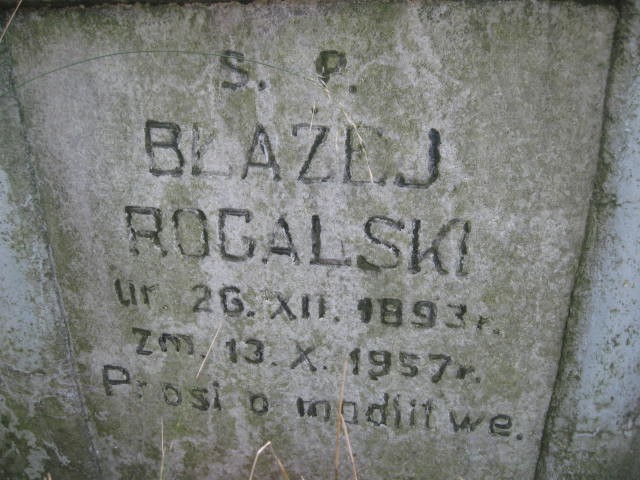 Błażej Rogalski 1893 Legnica - Grobonet - Wyszukiwarka osób pochowanych
