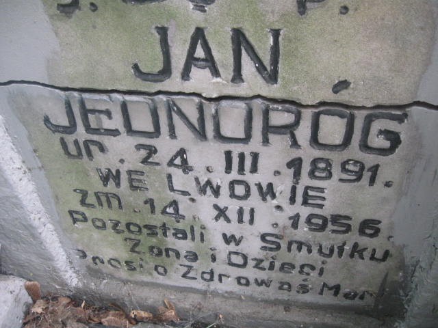 Jan Jednoróg 1891 Legnica - Grobonet - Wyszukiwarka osób pochowanych