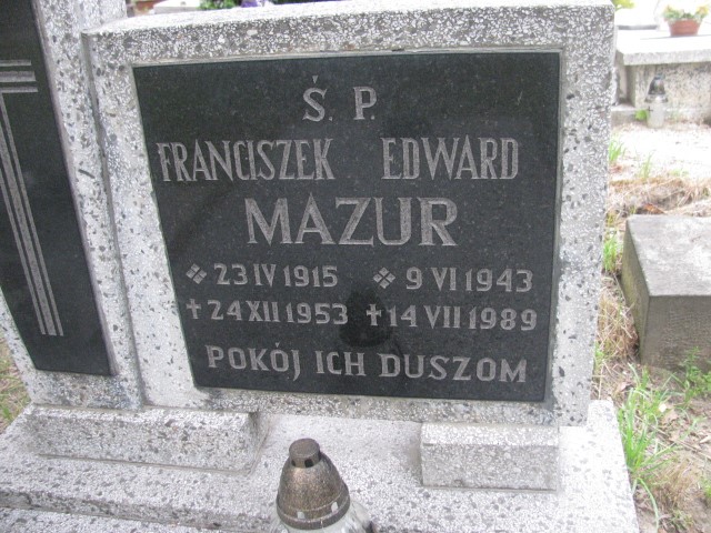 Franciszek Mazur 1915 Legnica - Grobonet - Wyszukiwarka osób pochowanych