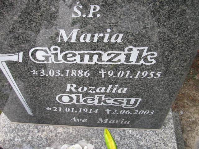 Marianna Giemzik 1886 Legnica - Grobonet - Wyszukiwarka osób pochowanych