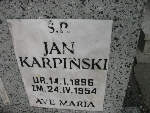 Jan Karpiński 1896 Legnica - Grobonet - Wyszukiwarka osób pochowanych