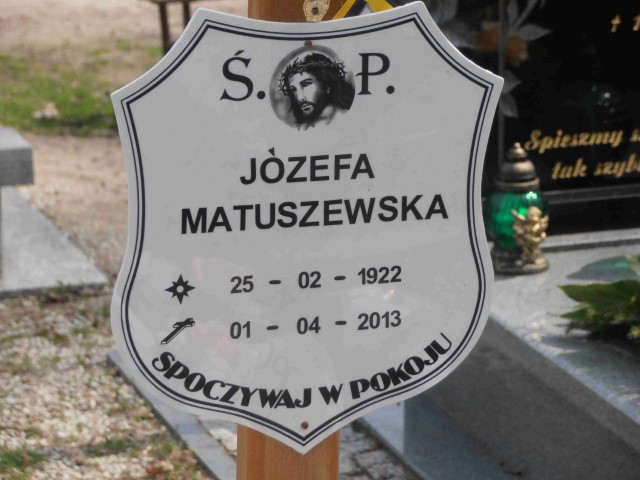 Józefa Matuszewska 1922 Legnica - Grobonet - Wyszukiwarka osób pochowanych