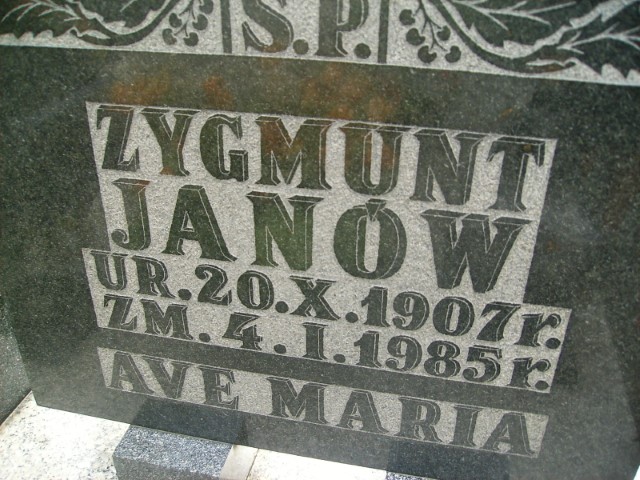 Zygmunt Janów 1907 Legnica - Grobonet - Wyszukiwarka osób pochowanych