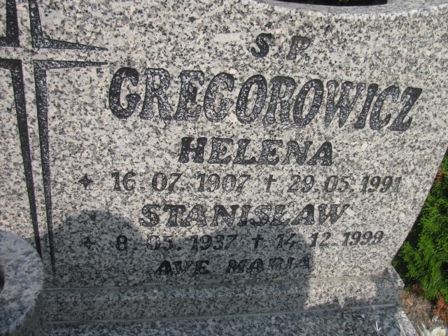 Helena Gregorowicz 1907 Legnica - Grobonet - Wyszukiwarka osób pochowanych