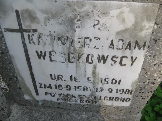 Adam Wesołowski 1981 Legnica - Grobonet - Wyszukiwarka osób pochowanych