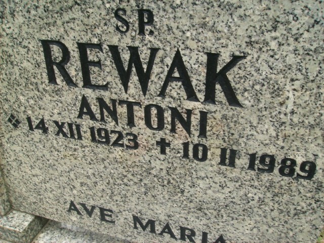 Antoni Rewak 1923 Legnica - Grobonet - Wyszukiwarka osób pochowanych