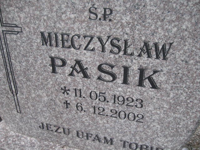 Mieczysław Pasik 1923 Legnica - Grobonet - Wyszukiwarka osób pochowanych