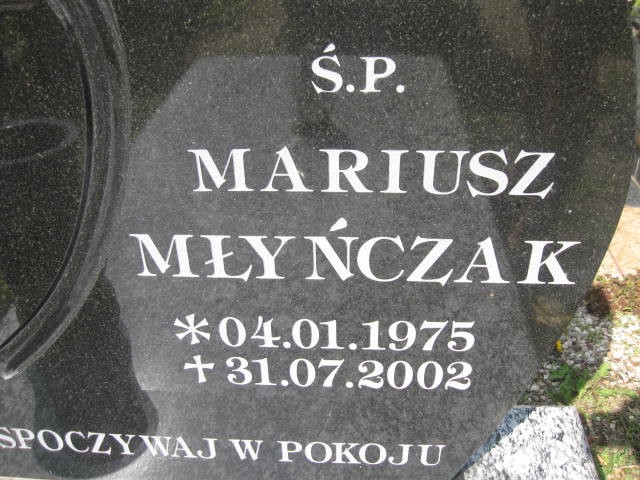 Mariusz Młyńczak 1975 Legnica - Grobonet - Wyszukiwarka osób pochowanych