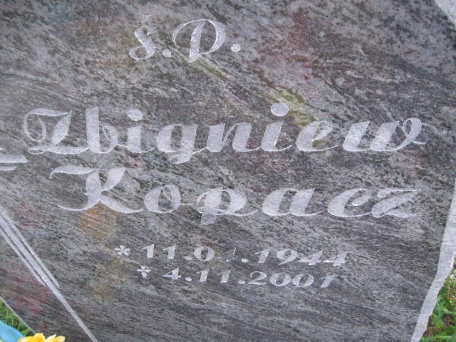 Zbigniew Kopacz 1944 Legnica - Grobonet - Wyszukiwarka osób pochowanych